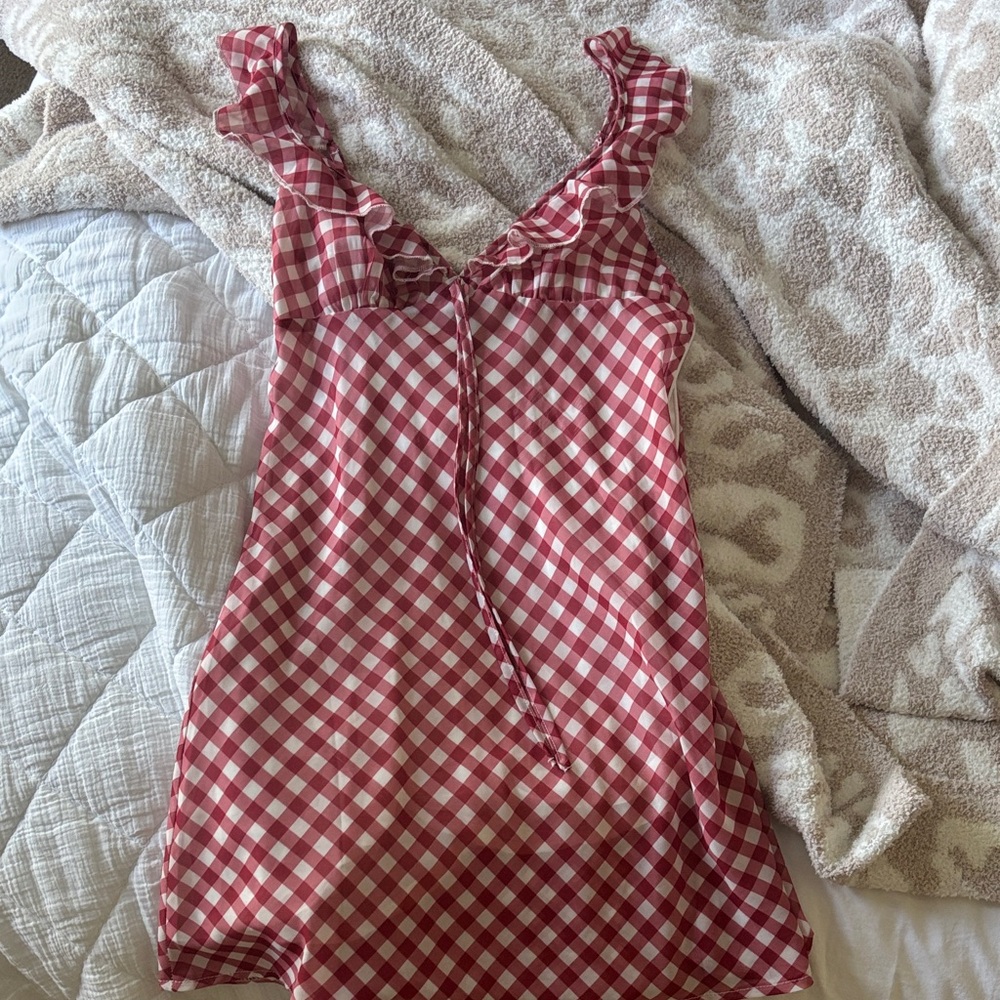 Red and White Gingham Dress
